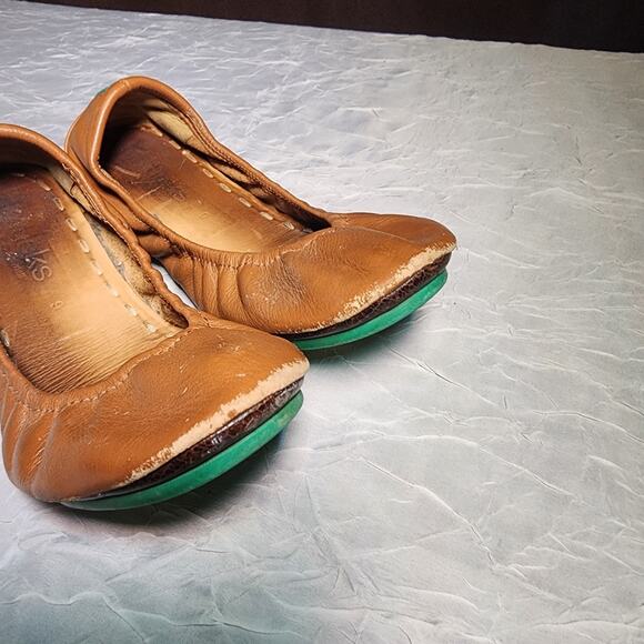 Tieks By Gavrieli Womens Size 9 Camel Leather Ballet Flats Teal Sole Balletcore - Picture 2 of 10